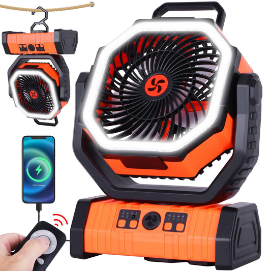 20000mAh Emergency Battery Powered Fan & LED Light